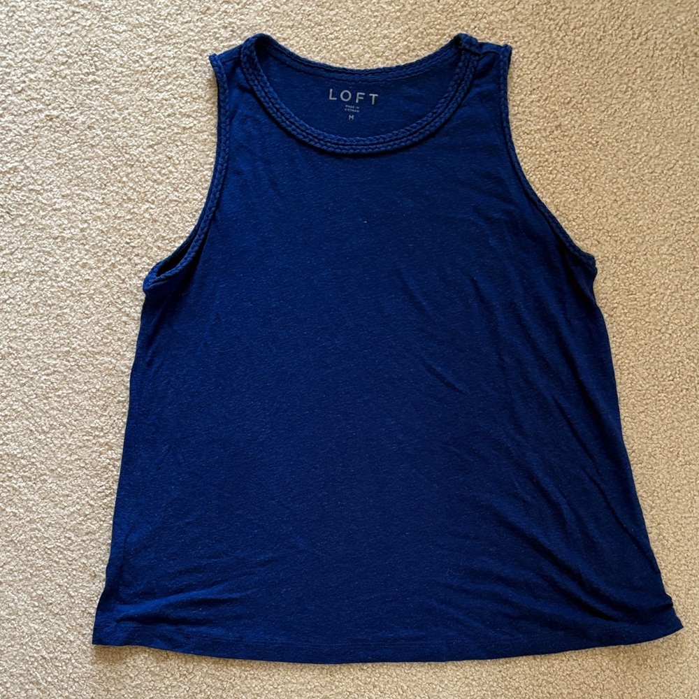 LOFT Dark Blue Sleeveless Tank Top